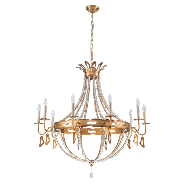 Lucas + McKearn Monteleone 10 Light Chandelier - Gold