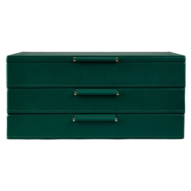WOLF x Fiona Howard Sophia Jewelry Box with Drawers in Forest Green Fruit Botanical