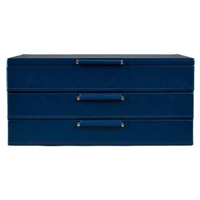 WOLF x Fiona Howard Sophia Jewelry Box with Drawers in Indigo Fruit Botanical