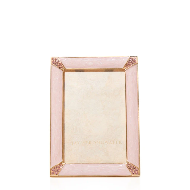 Jay Strongwater Lavinia 4" x 6" Crystal Picture Frame in Pale Pink