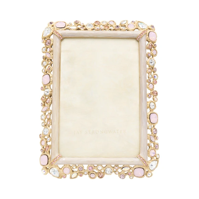 Jay Strongwater Emery Bejeweled 4" x 6" Crystal Picture Frame in Baby Pink