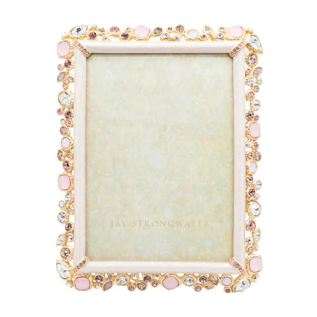 Jay Strongwater Leslie Bejeweled 5" x 7" Crystal Picture Frame in Baby Pink