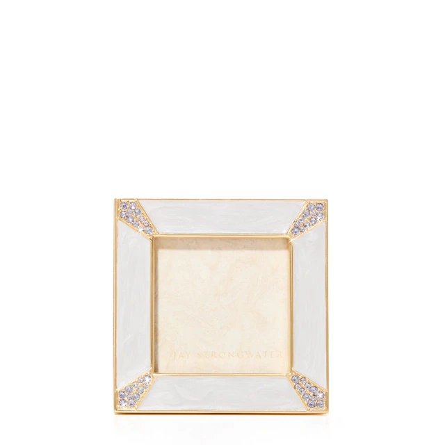 Jay Strongwater Leland Pave Corner 2" Crystal Picture Frame in Baby Blue