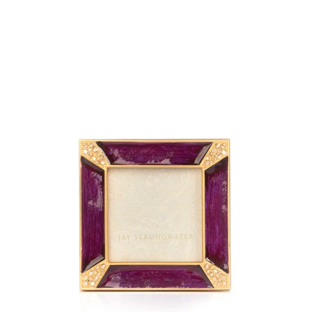 Jay Strongwater Leland Pave Corner 2" x 2" Crystal Picture Frame in Bouquet