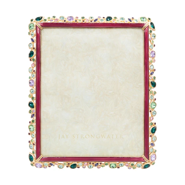 Jay Strongwater Theo Bejeweled 8" x 10" Crystal Picture Frame in Bouquet