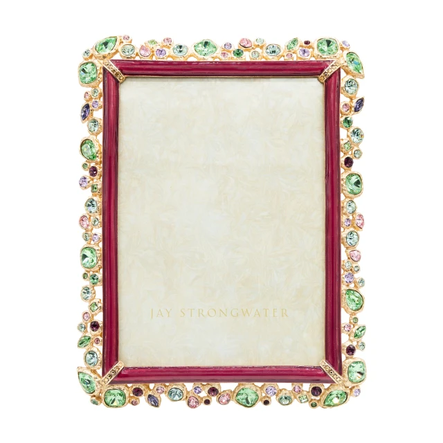 Jay Strongwater Leslie Bejeweled 5" x 7" Crystal Picture Frame in Bouquet