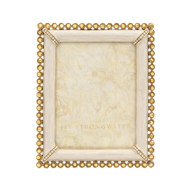 Jay Strongwater Emilia Stone Edge 3" x 4" Crystal Picture Frame in Gold