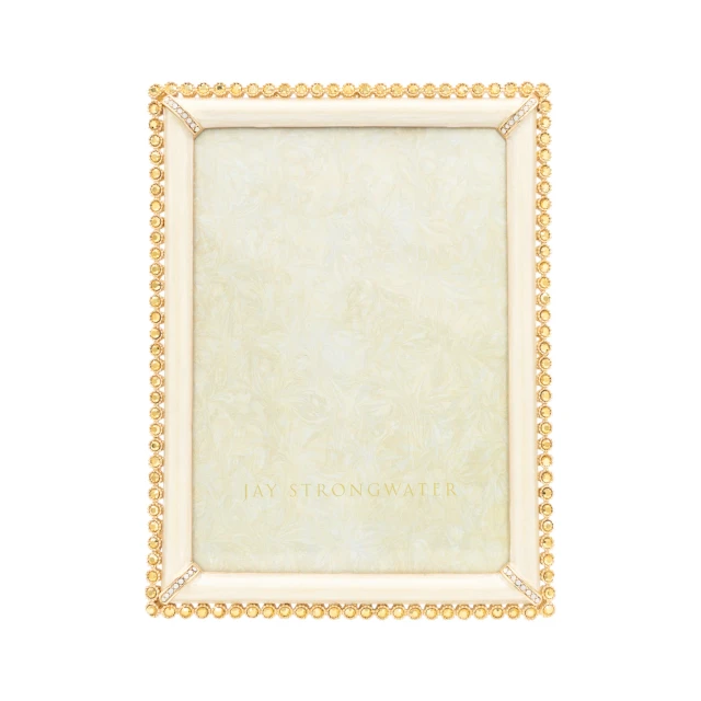 Jay Strongwater Lucas Stone Edge 5" x 7" Frame in Gold