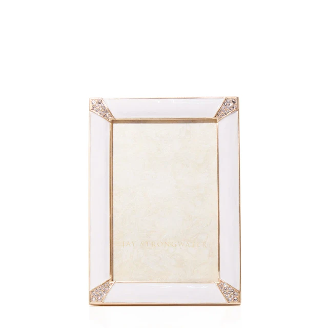 Jay Strongwater Lavinia 4" x 6" Crystal Picture Frame in White Opal