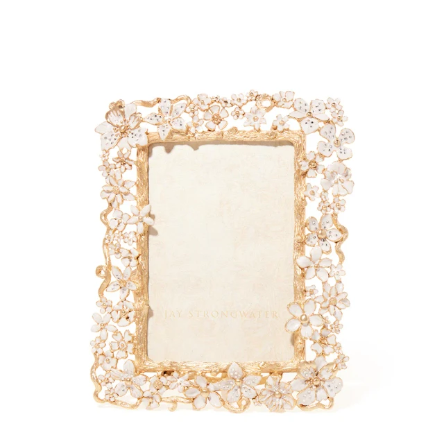 Jay Strongwater Leartes 4" x 6" Crystal Picture Frame in Bridal