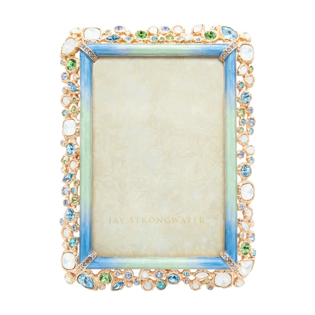 Jay Strongwater Emery Bejeweled 4" x 6" Crystal Picture Frame in Oceana