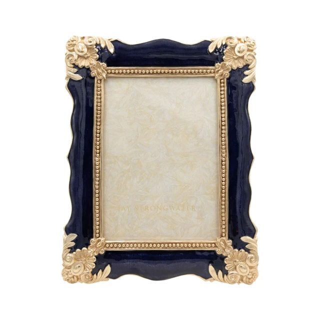 Jay Strongwater Heather 5" x 7" Crystal Picture Frame in Delft Garden