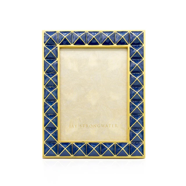 Jay Strongwater Abaculus Pyramid 3" x 4" Picture Frame in Delft Garden