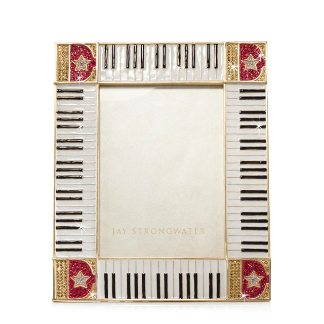 Jay Strongwater Elton John Piano Key 5" x 7" Crystal Picture Frame
