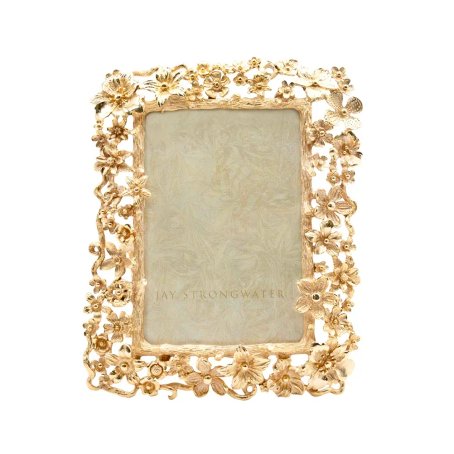 Jay Strongwater Leartes Composition 4" x 6" Gold Picture Frame