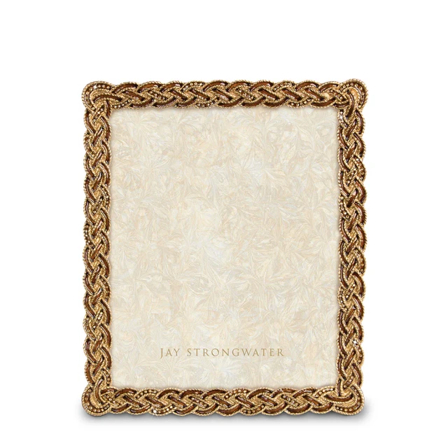 Jay Strongwater Aidan Braided 8" x 10" Picture Frame in Amber