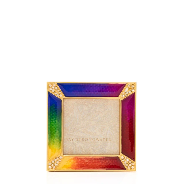 Jay Strongwater Leland Pave Corner 2" Pop Crystal Picture Frame