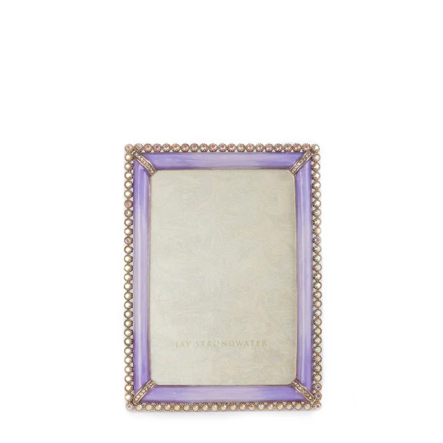 Jay Strongwater Lorraine Stone Edge Lavender 4" x 6" Crystal Picture Frame