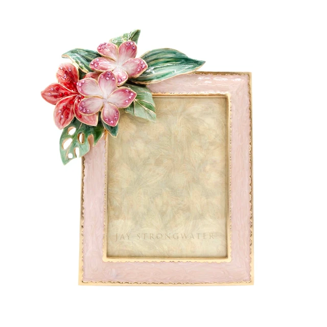 Jay Strongwater Amara Tropical Flower 3" x 4" Crystal Picture Frame