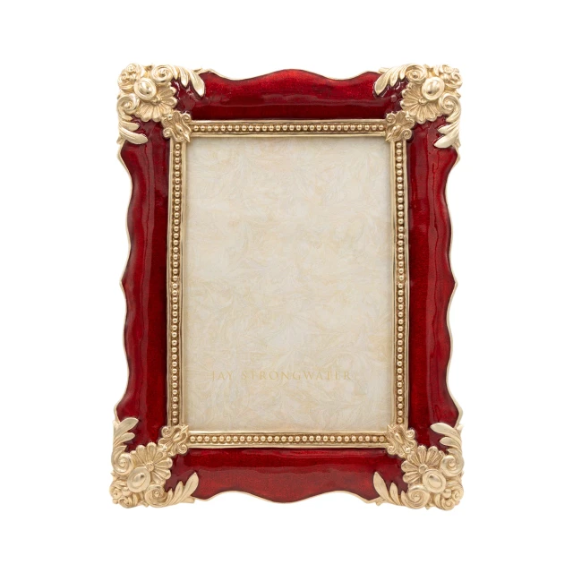 Jay Strongwater Heather Ruby 5" x 7" Crystal Picture Frame