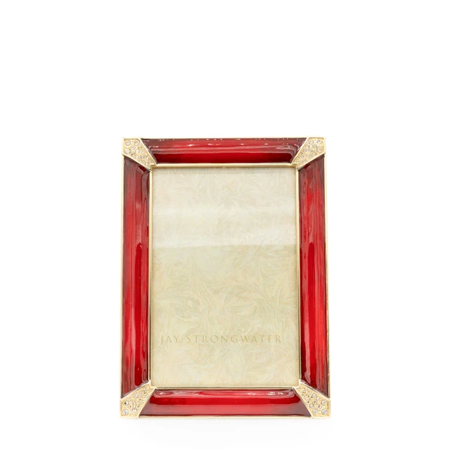 Jay Strongwater Lavinia Ruby 4" x 6" Crystal Picture Frame