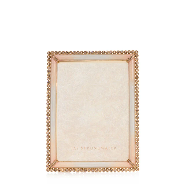 Jay Strongwater Lucas Stone Edge Boudoir 5" x 7" Crystal Picture Frame