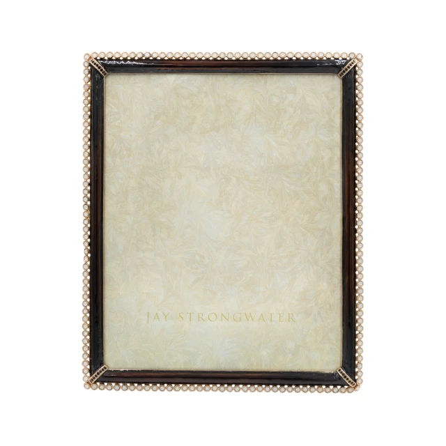 Jay Strongwater Laetitia Stone Edge Safari 8" x 10" Crystal Picture Frame