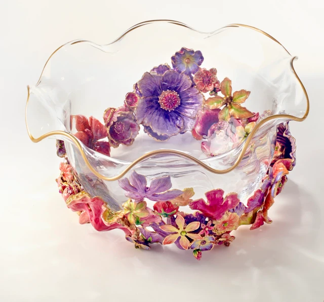 Jay Strongwater Penelope Large Ruffle Flower Bowl