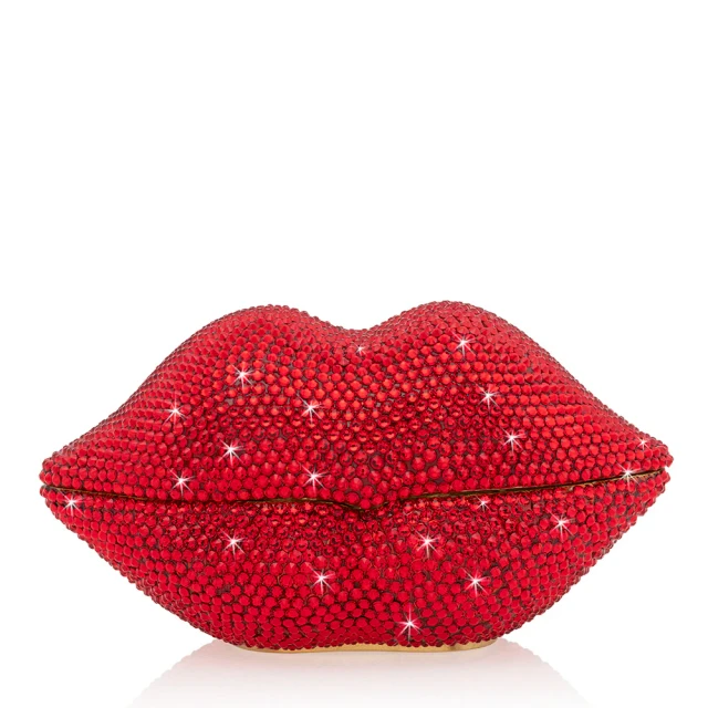 Jay Strongwater Amy Pave Lips Box - Ruby