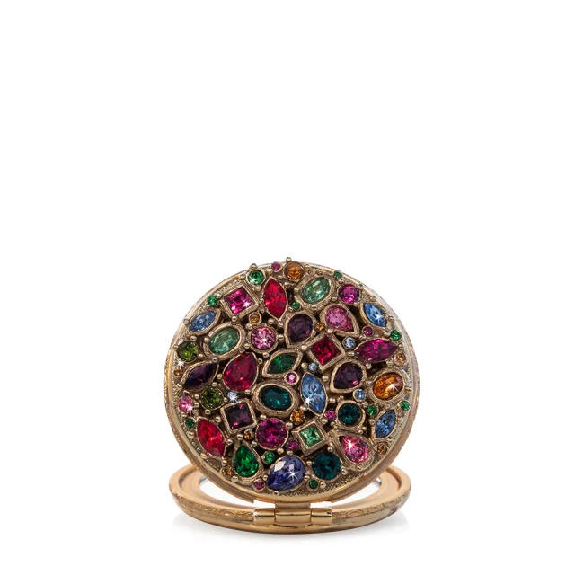 Jay Strongwater Helena Round Jeweled Compact