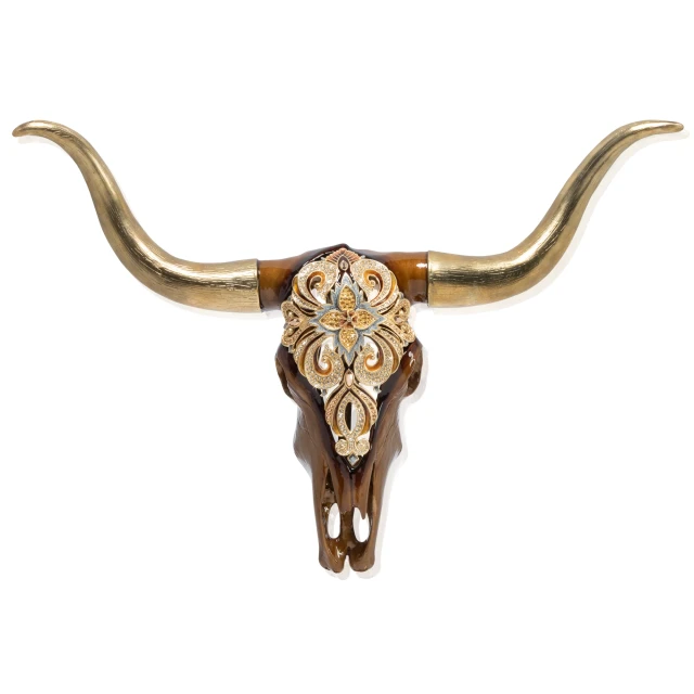 Jay Strongwater Keeffe Cow Skull Objet with Stand