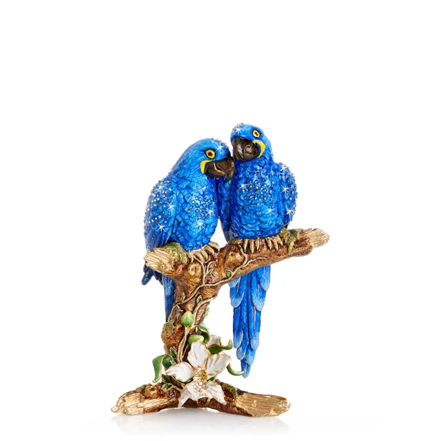 Jay Strongwater Julie and Blaze Macaws on Branch Figurine