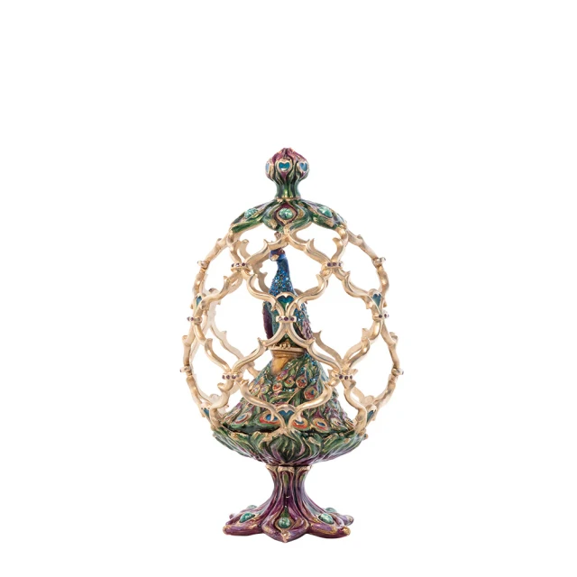 Jay Strongwater Roman Peacock Egg Objet