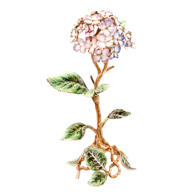 Jay Strongwater Nori Hydrangea Objet in Pink