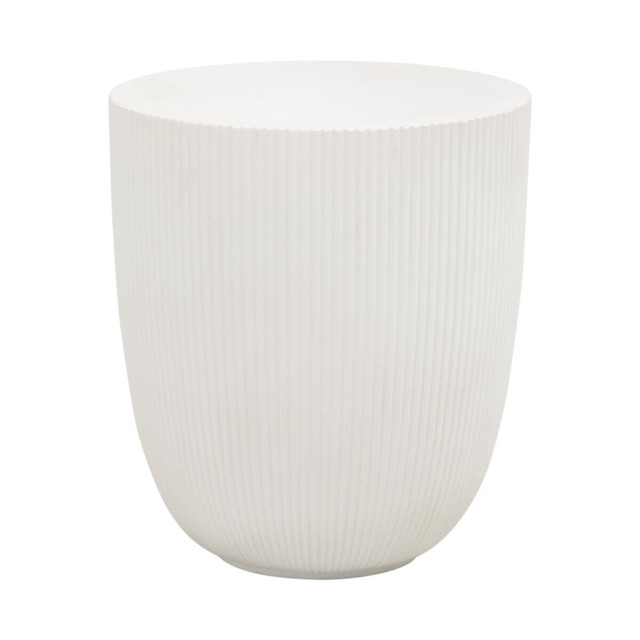 Essentials for Living Soleil Fluted End Table in Ivory Concrete