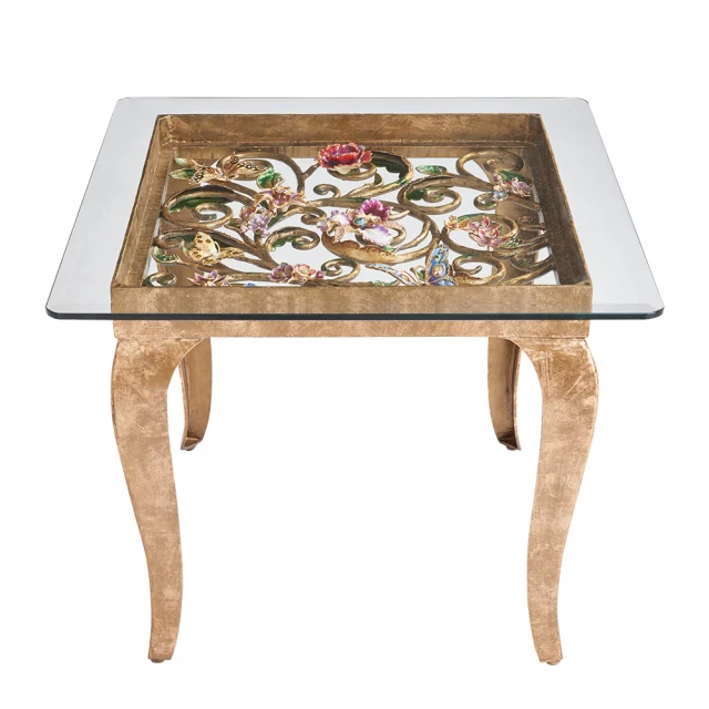Jay Strongwater Josephine Floral Side Table