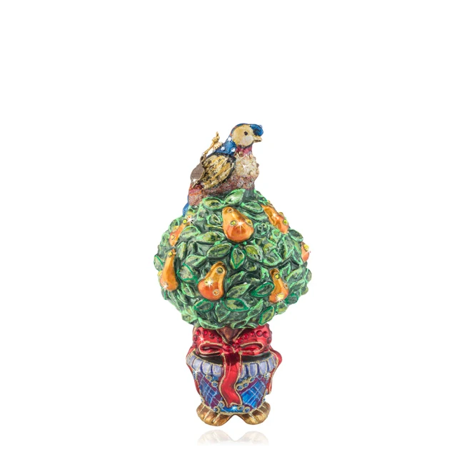 Jay Strongwater Partridge In A Pear Tree Glass Ornament