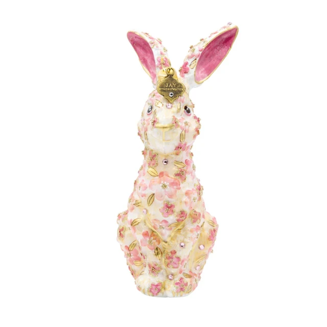 Jay Strongwater Pink Floral Hopper Glass Ornament