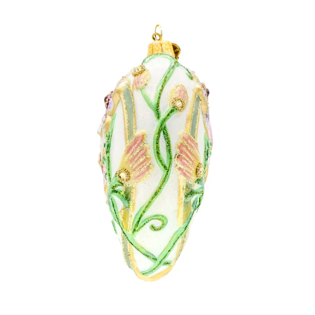 Jay Strongwater Floral Heart Glass Ornament