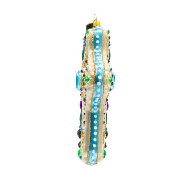 Jay Strongwater Sacred Jewel Cross Glass Ornament