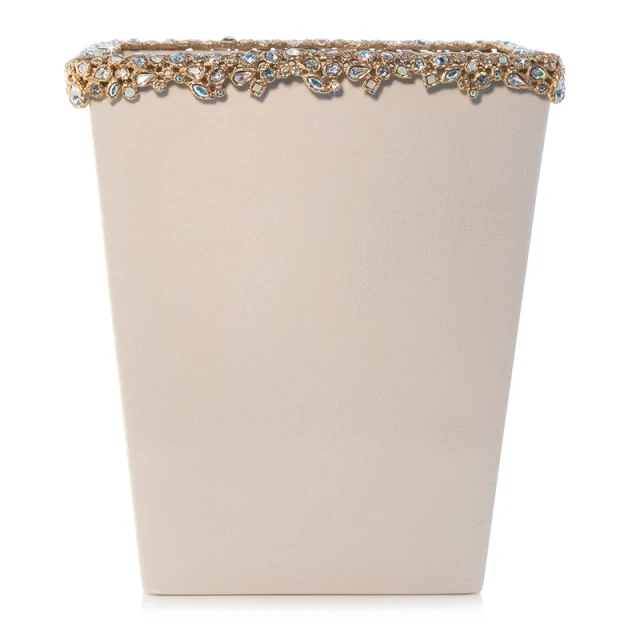 Jay Strongwater Esther Bejeweled Trash Bin - Opal