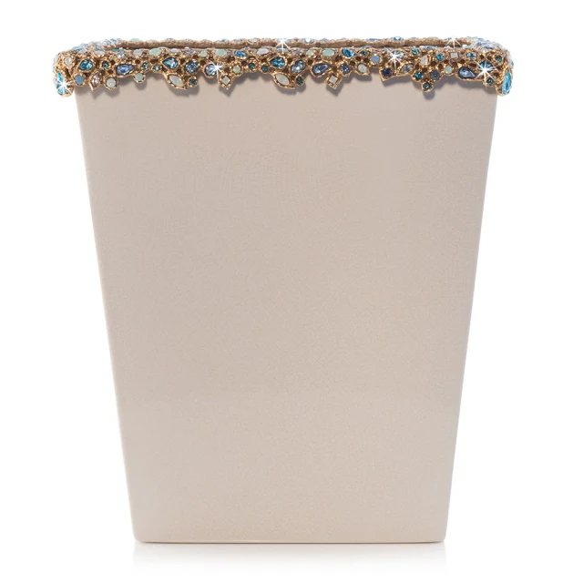 Jay Strongwater Esther Bejeweled Trash Bin - Oceana