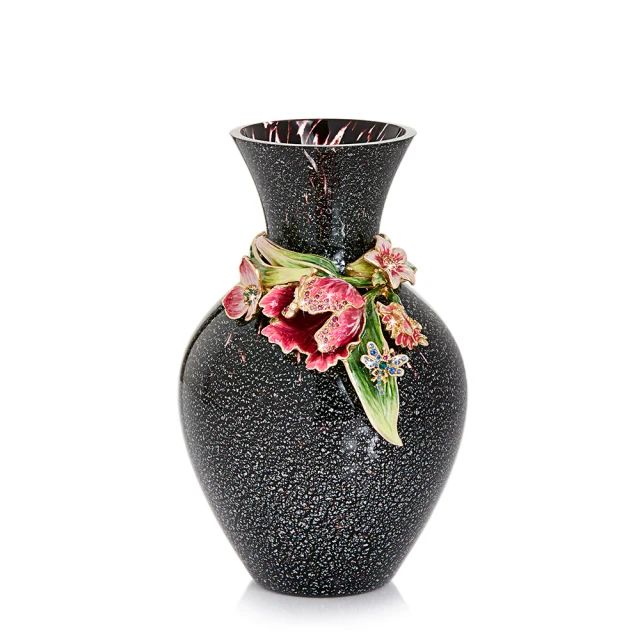 Jay Strongwater Lilia Tulip 9" Vase - Night Bloom