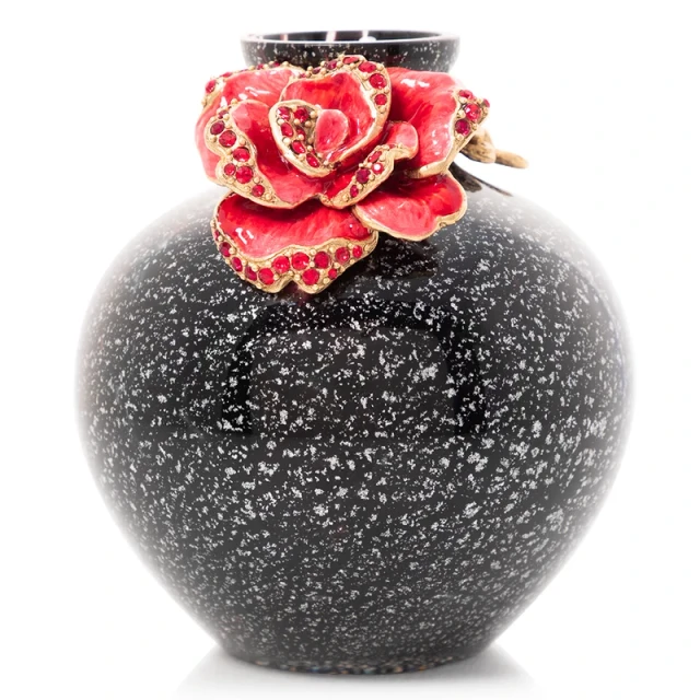 Jay Strongwater Ayla Small Night Bloom Rose 5" Vase