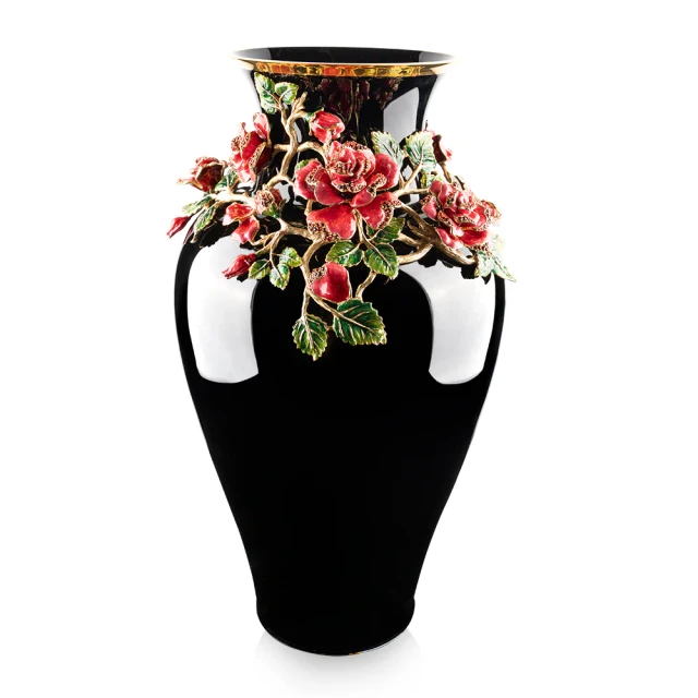 Jay Strongwater Rose Nightbloom 21" Vase