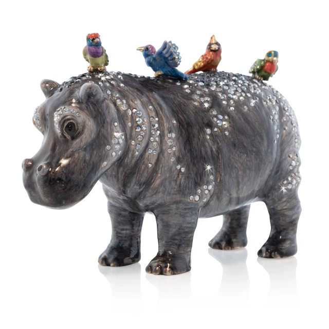 Jay Strongwater Penny Hippo Objet