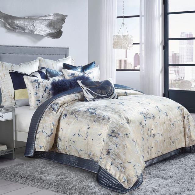 Cloud9 Design Amalfi Navy Gold Duvet Cover