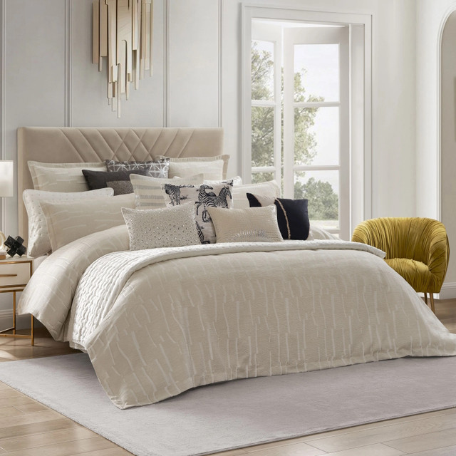 Cloud9 Design Alina Ivory Striped Duvet Set