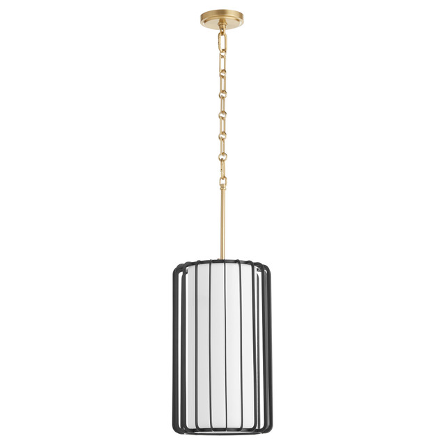 Cyan Design Tuxedo Pendant Small in Black and Aged Brass