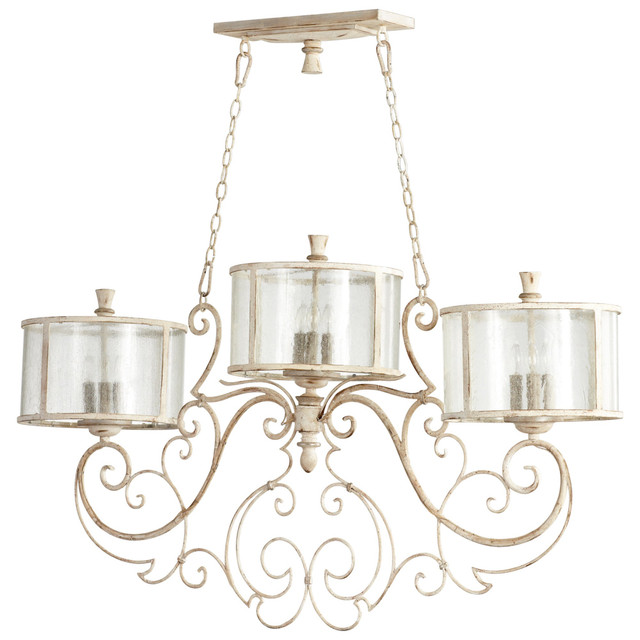 Cyan Design Florine Island 9-Light in Persian White and Mystic Silver